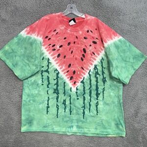 VTG Liquid Blue T Shirt Men's 2XL XXL 2000s Watermelon AOP Tie-Dye Tee Made USA